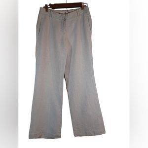 Ann Taylor Loft 100% Linen Wide Leg Pants Women's Size 4 Tan Color